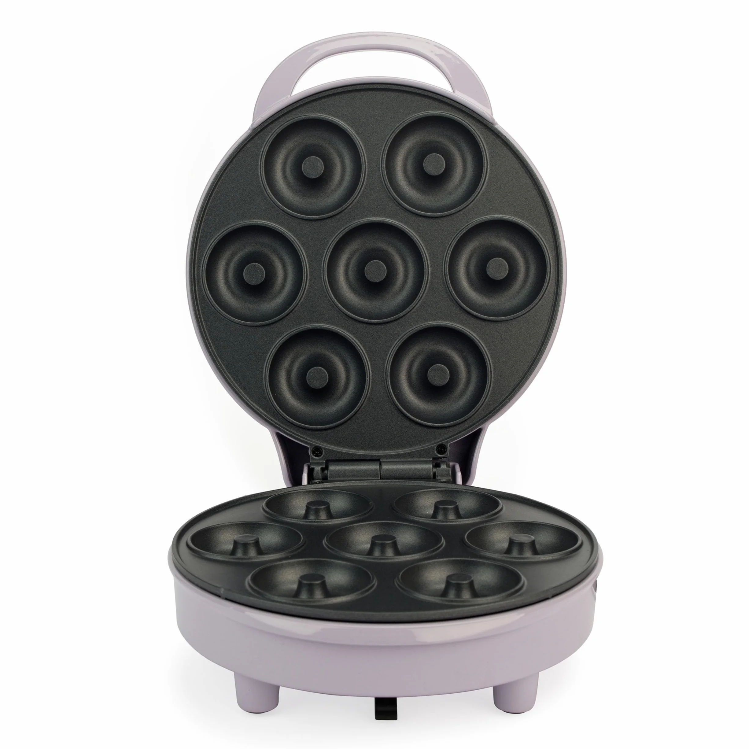 Petra Máquina para hacer donas - Rinde 7 mini donas, placa de cocción antiadherente, fácil de limpiar, luces indicadoras de encendido y listo, control automático de temperatura, 1000 W, PT6222PPVDE