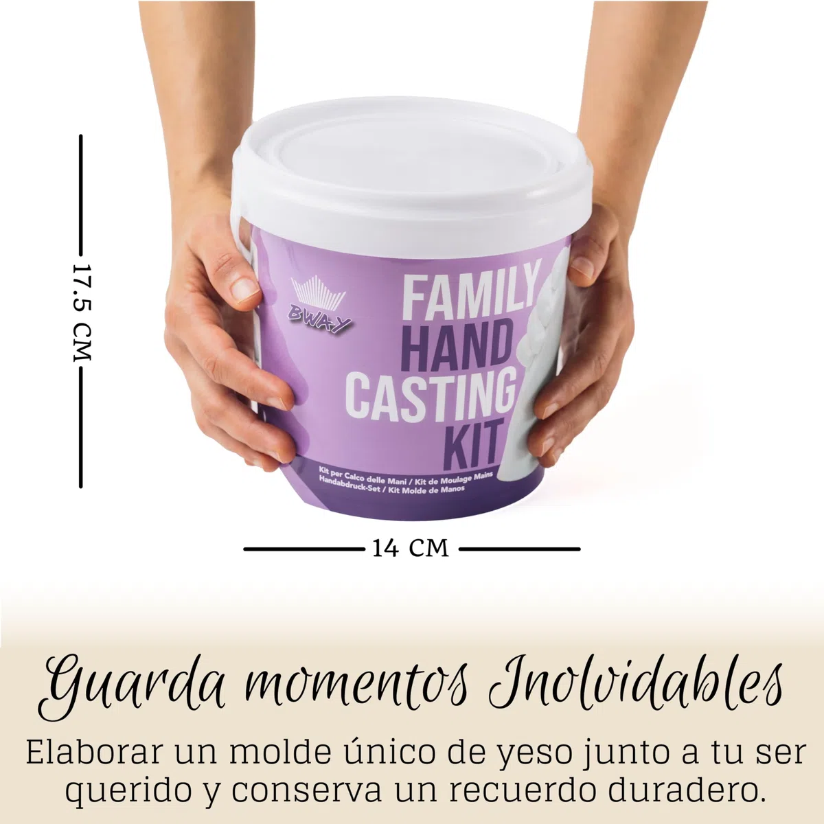 BWAY Moldes Manos Kit - Alginato para Moldes - Escultura Manos Pareja - Fácil de Usar y Excelente Nivel de Detalle - Instrucciones multilingües
