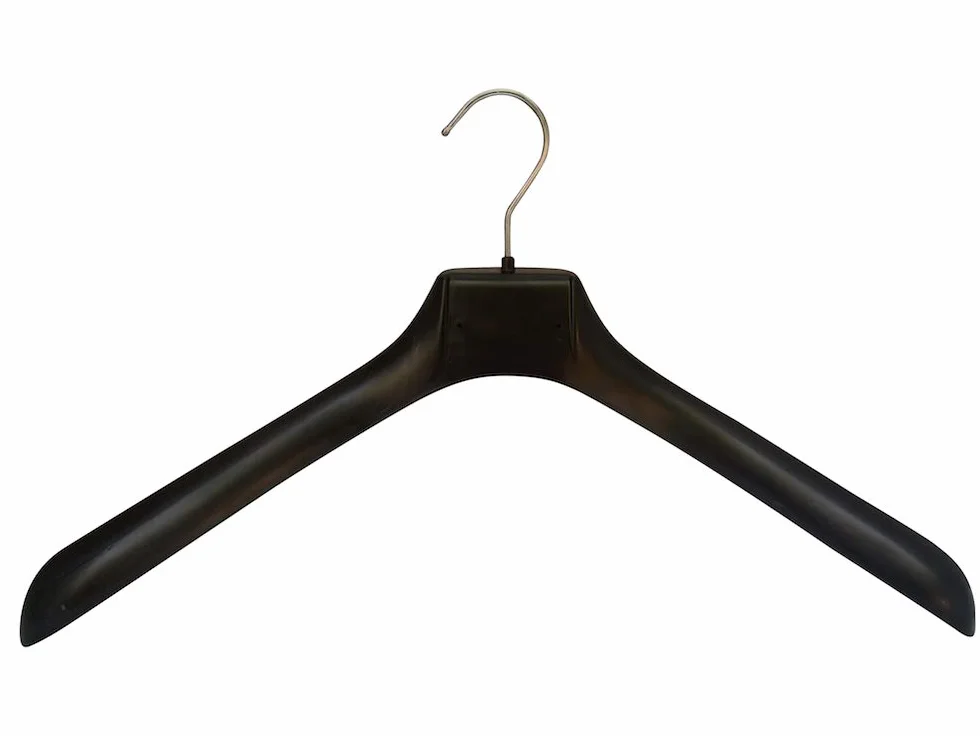 Kiroplast 12 Perchas de Plástico Antideslizante para Abrigos, Perchas Ropa Chaquetas Abrigos Extra Grandes para Hombre y Mujer (45cm)