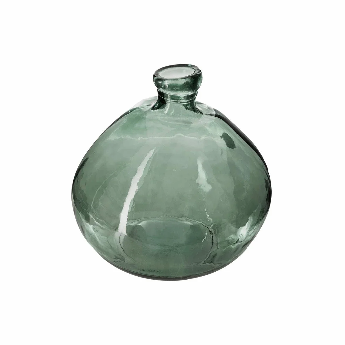 Atmosphera Jarrón Redondo Vidrio Reciclado Verde Caqui D23 cm