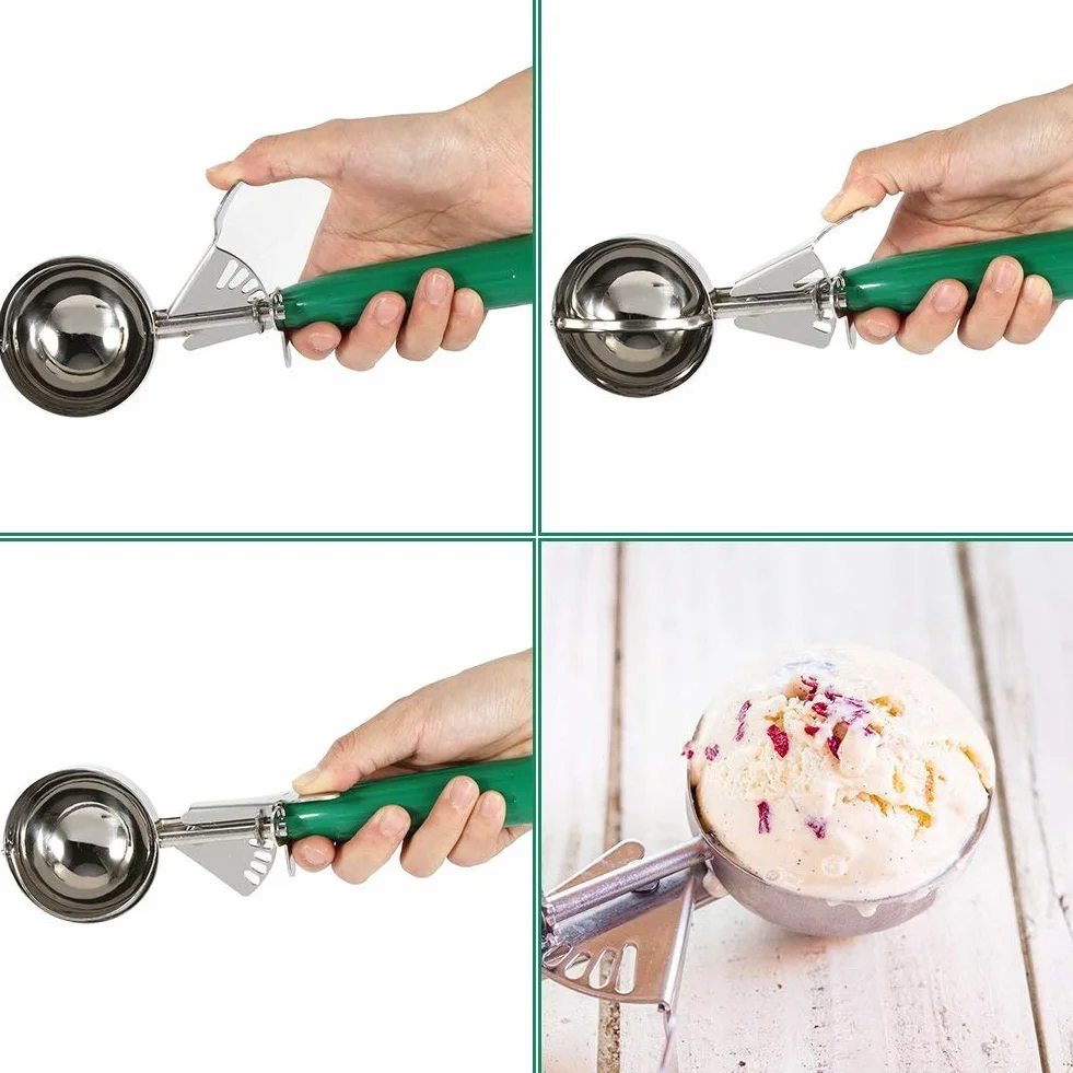 Cuchara para cremas heladas de acero inoxidable, cucharas de frutas y verduras, herramienta de cocina de café, 9 tamaños (tamaño: 6,8 cm)