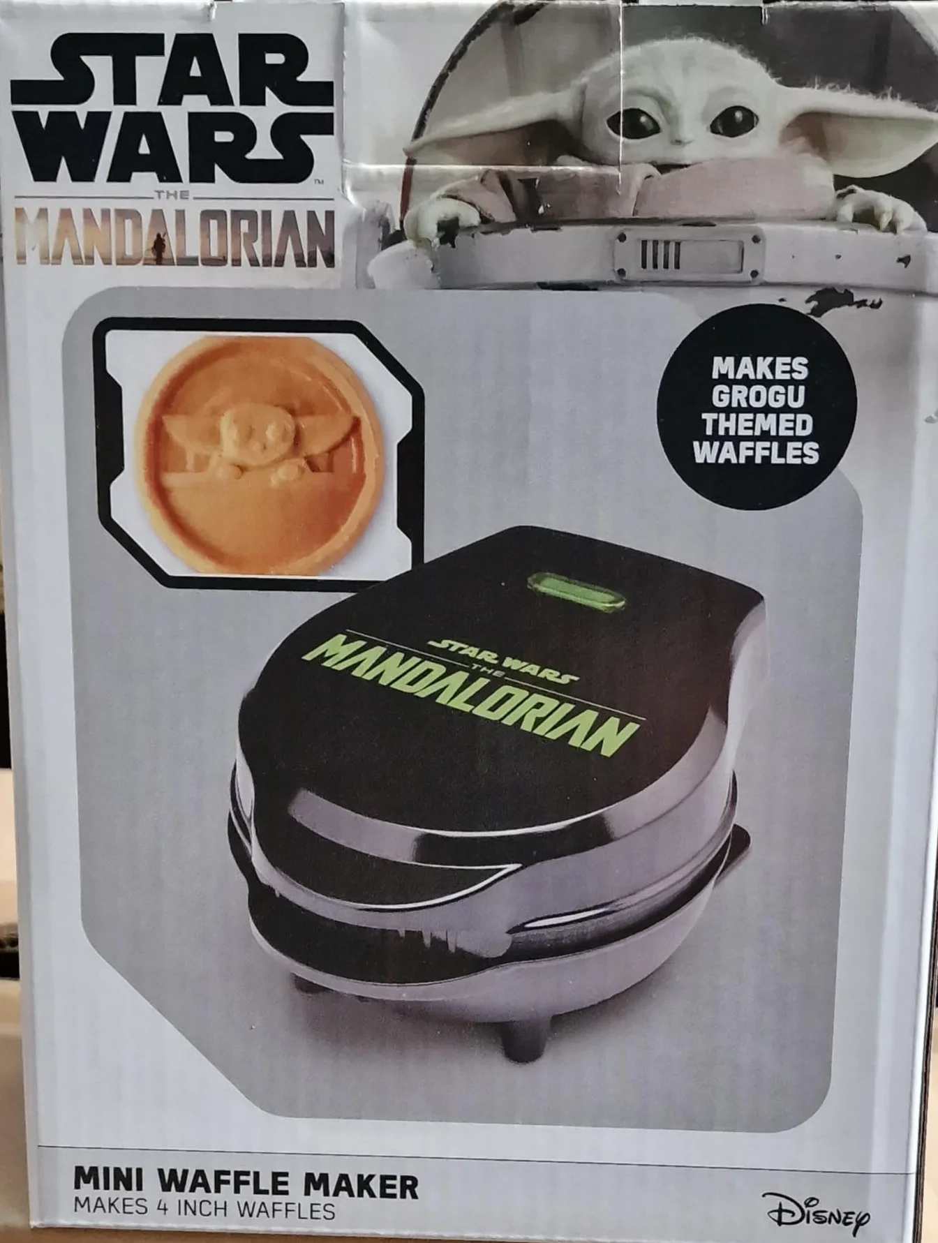 Mini Gofrera Grogu The Mandalorian 17 cm, Plancha Eléctrica Star Wars con Placas Antiadherentes, Termostato Automático, Indicador LED, Producto Oficial – Select Brands