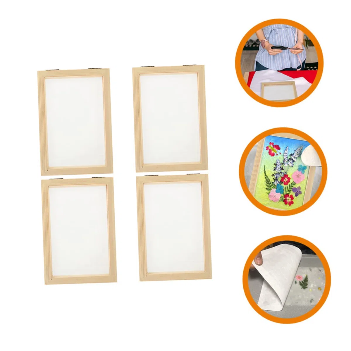 SHINEOFI 4piezas Paquete De Material Para Marcos De Fotos De Madera Marco De Madera Para Hacer Papel Kit Para Hacer Papel Herramienta De Manualidades Pantalla De Para Manualidades Casa Escu