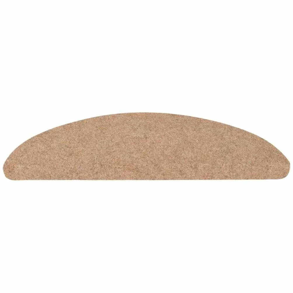 vidaXL Alfombrilla Autoadhesiva de Escalera 10 uds, Alfombra Antideslizantes para Peldaño Lavable y Plegable, Estera para Escaleras, Beige