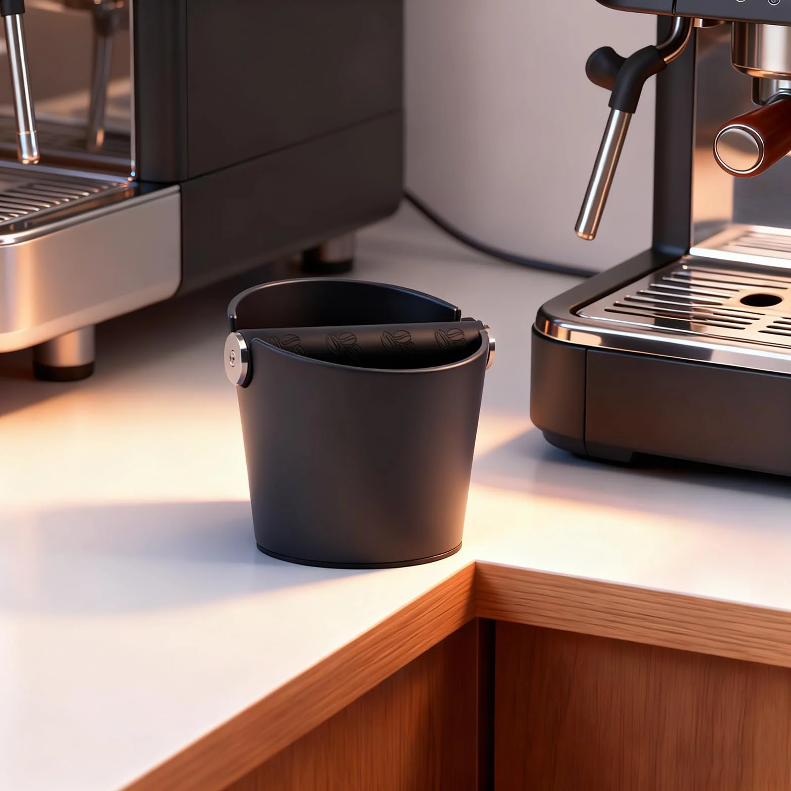 Caja de Golpeteo para Café Knock Box Profesional – Compacta, Antideslizante y Fácil de Limpiar, Accesorio Esencial para Baristas con Portafiltros y Máquinas de Espresso