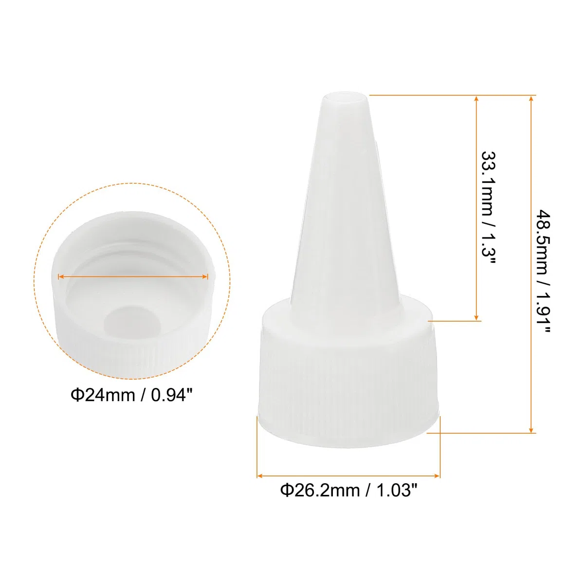 PATIKIL Girar Botella Tapas, 36 Uds 24/410 Estrujar Botella Tapa Reemplazo Tapas para Clavijaamento Dispensador Botellas Dispensador Tapas Pintura Botellas, Blanco