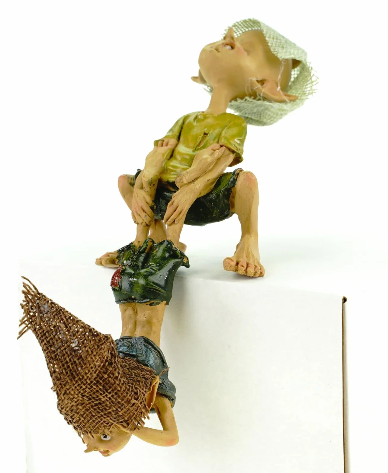 Pixie - Taburete de Borde Fijo Pixie en los pies, 19 cm, Figura enana Kobold Hada mítica Gnom