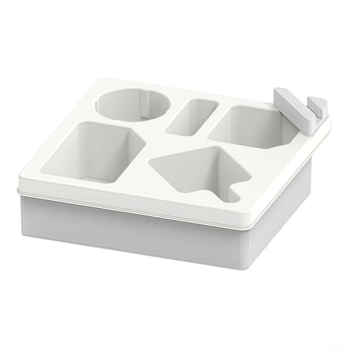 Bandeja de silicona con soporte para bebidas dobles y almacenamiento de aperitivos para sofá, cama, asiento de coche, organizador de control remoto para el hogar (blanco)