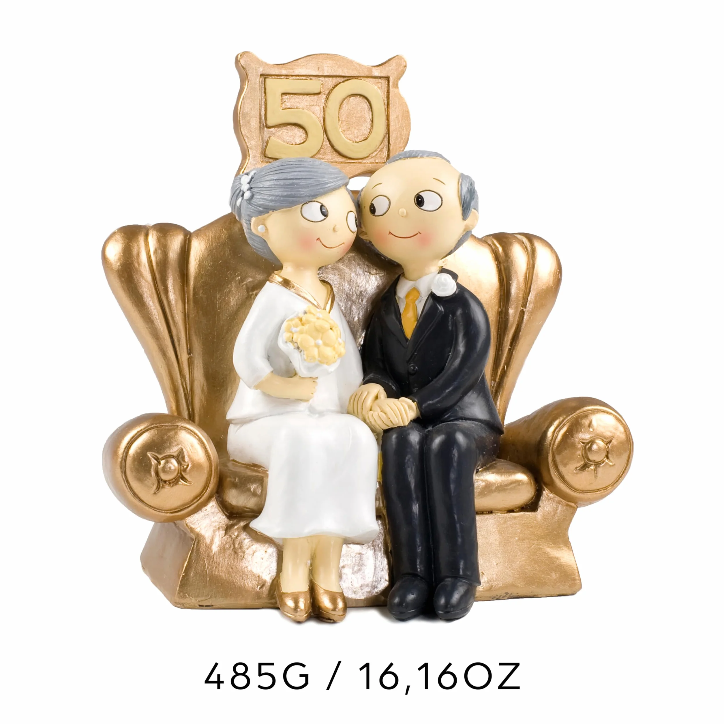 Mopec Pop & Fun Figura para Tarta de Bodas de Oro 50 Aniversario 16 x 16,5 cm Dorado Oscuro