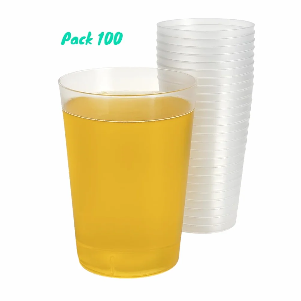 Sanjoma Vasos Reutilizables 480 ml Plástico Duro Transparente Reforzado Resistentes Aptos para Lavavajillas Sin BPA