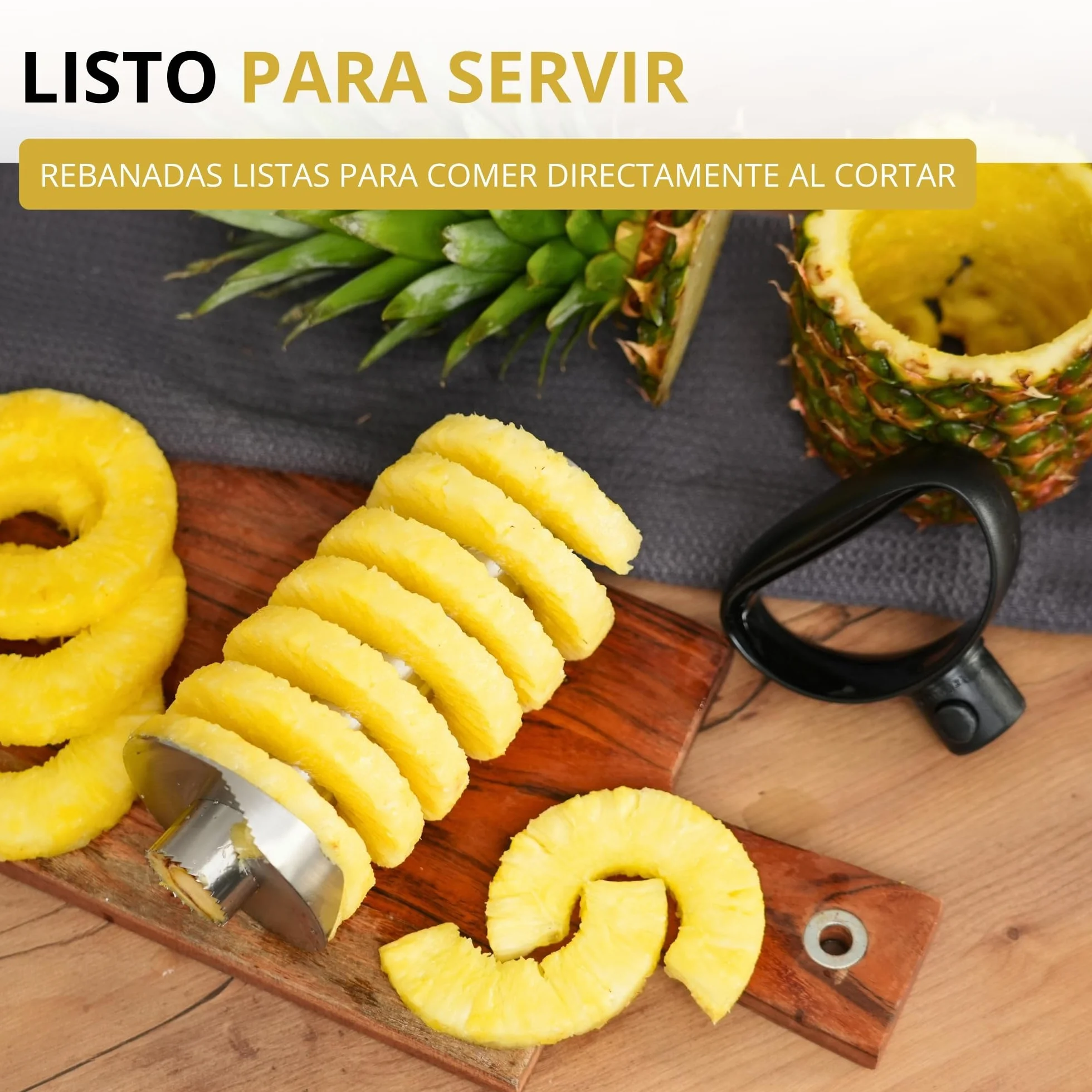 Westmark Cortador de piñas acero inoxidable, ø 8,5 cm, Acero inoxidable/plástico, Plata/negro, 51692260