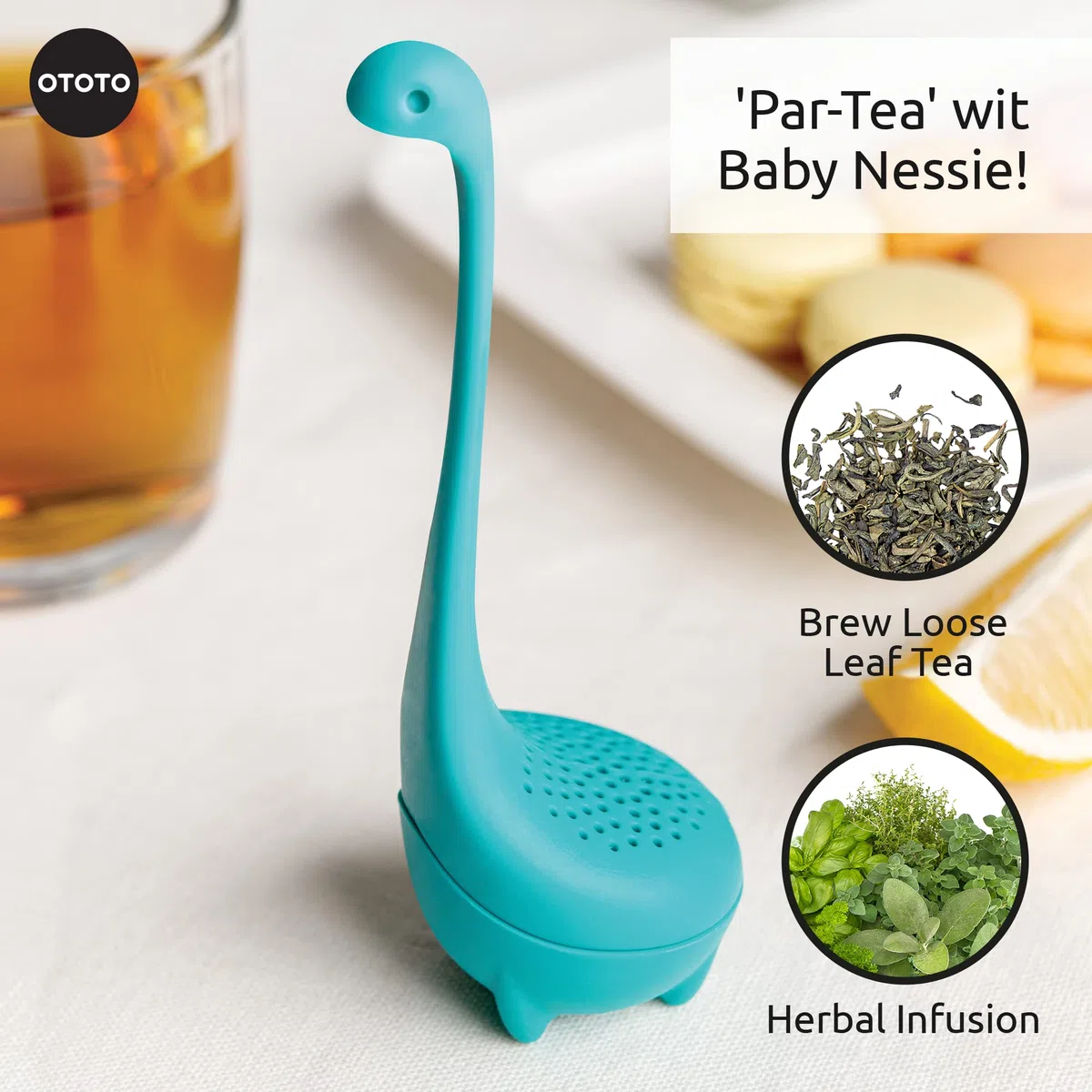 Ototo Design OT839 - Infusor de té, diseño Baby Nessie, Color Azul