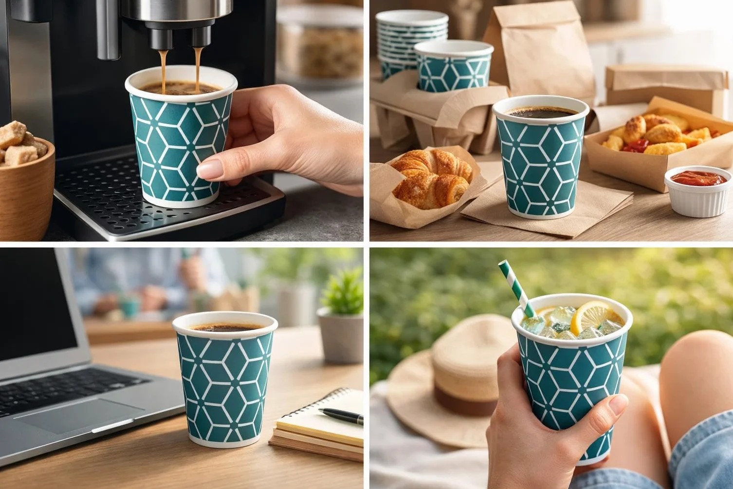 Caramont,400 Vasos de Cartón ,7 onzas con Agitadores de Madera,Ecológicos y Desechables,Resistentes al Calor,Ideales para Café,Té,Cumpleaños,etc.