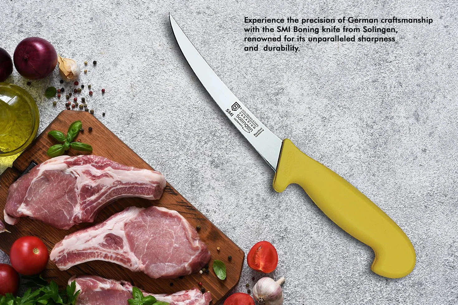 SMI Solingen Cuchillo Deshuesar Curvo 6 Pulgadas Acero Inoxidable - Made in Germany