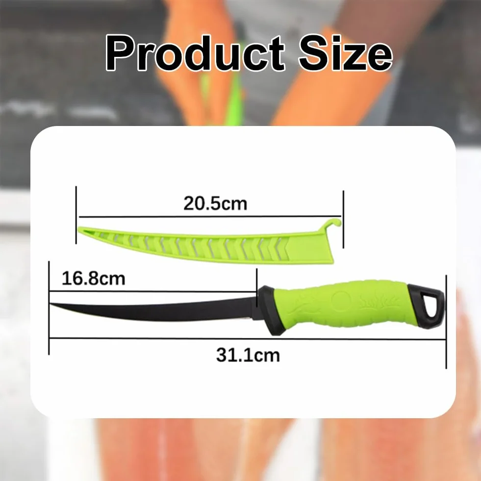 Comioke Cuchillo Deshuesador 7 Pulgadas para Filetear Pescado y Carne con Funda y Afilador
