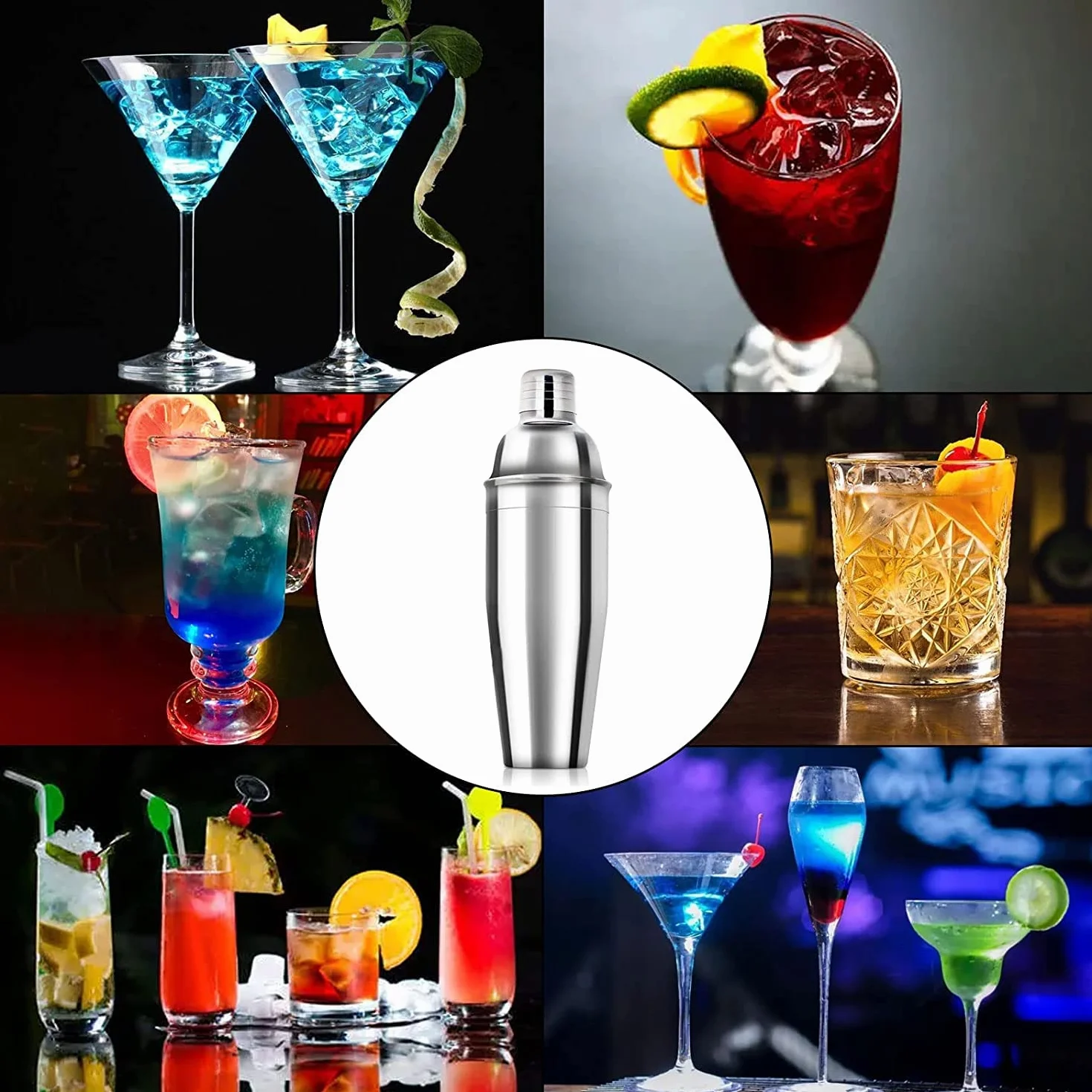 10 Piezas Coctelera Coctéles Juego, Juego de Coctelera Profesional Premium con Accesorios INOX Kit Profesional para Barman, Kit Premium de Barman para Hogar, Bares, Viajes