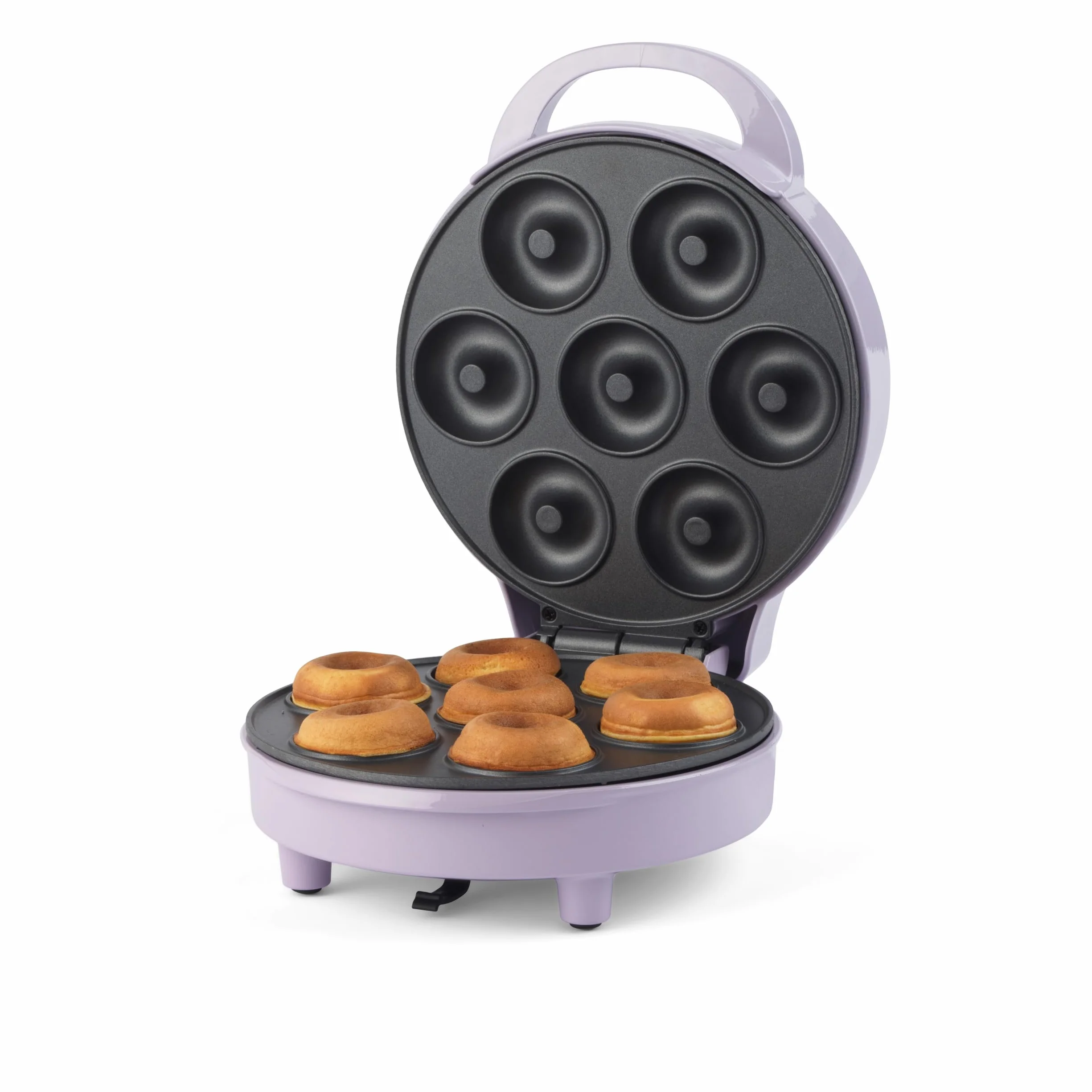 Giles & Posner Mini Doughnut Maker - Placas de cocina antiadherentes para 7 donuts, máquina de donuts fácil de limpiar, máquina de golosinas para niños, apagado automático, luces indicadoras, 1000W.