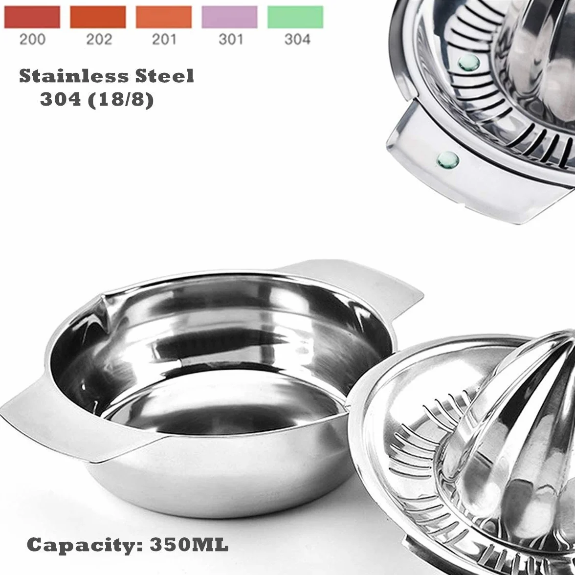 Exprimidor Manual de Acero Inoxidable 304, Citrus Juicer de Mano 350ML, Ø 13,8 cm
