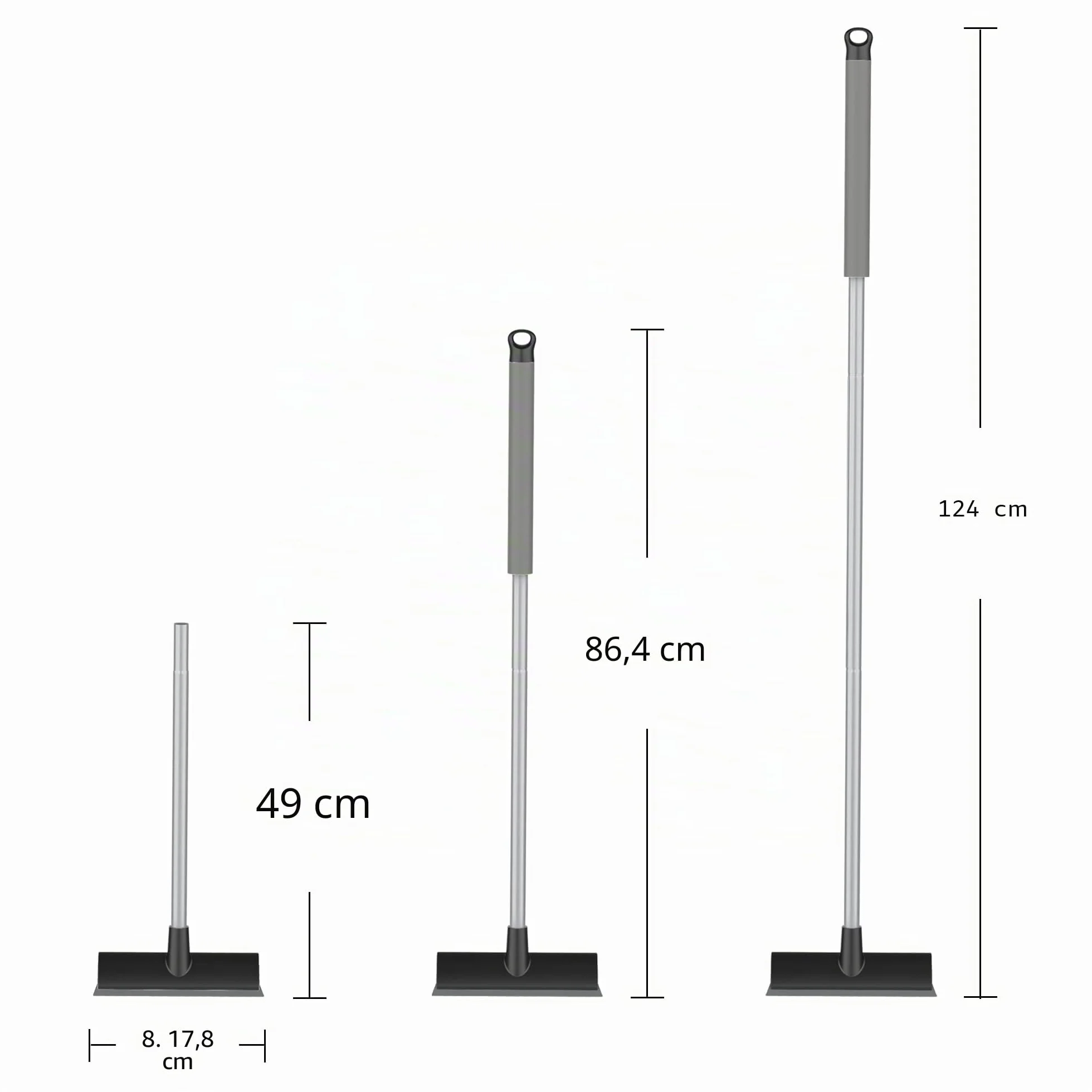 MR.SIGA Cepillo de Limpieza de Suelo con Mango Largo, 2 en 1 y escobilla de Goma para Limpiar baño, Patio, Garaje, Pared, Cepillo de Limpieza de Azulejos con cerdas rígidas